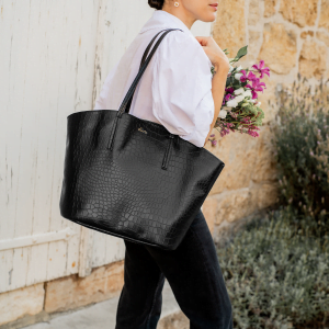 Cabas Mimosa Alénore Noir croco