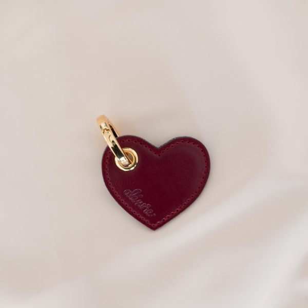 Porte-clés coeur bordeaux