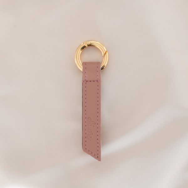Porte-clés ruban vieux-rose