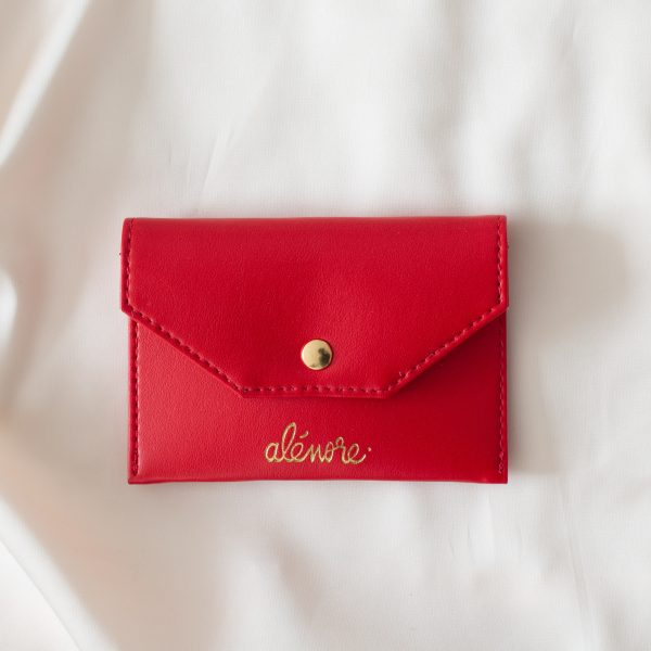 Porte-cartes Bouton d’or rouge