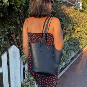 mini cabas mimosa Alénore noir grainé