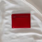 Portefeuille compact Jasmin rouge Alénore maroquinerie végétale végane made in France