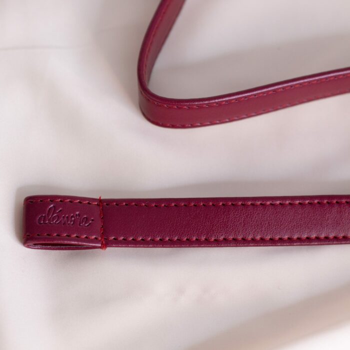 Bandoulières Bordeaux amovibles matière Alénore Maroquinerie Végane et végétale made in France