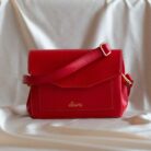 Sac Pâquerette Rouge Bandoulières amovibles matière Alénore Maroquinerie Végane et végétale made in France