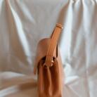 Sac Pâquerette camel noisette Bandoulières amovibles Alénore Maroquinerie Végane et végétale made in France