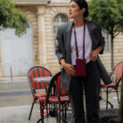 Pochette Téléphone Vanille Bordeaux Alénore Haute Maroquinerie végétale et végane fabriquée en France