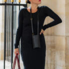 Pochette Téléphone Vanille noir Alénore Haute Maroquinerie végétale et végane fabriquée en France