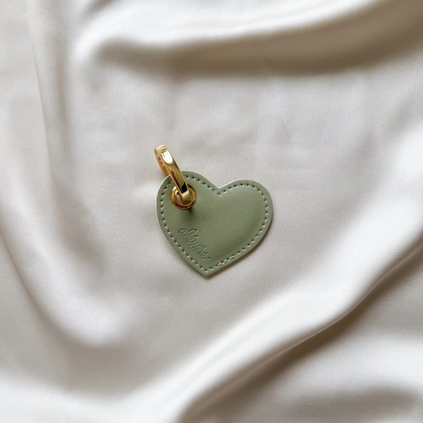 Porte-clés coeur vert amande