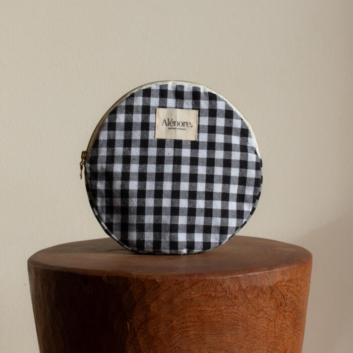 Pochette tissu ronde vichy Alénore Maroquinerie