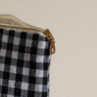Pochette tissu vichy Alénore Maroquinerie zip