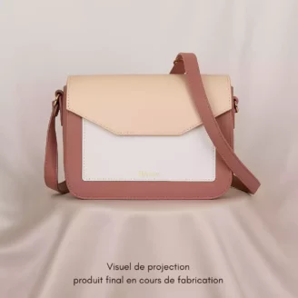 Maxi Pâquerette Vieux Rose, sac végane en toile végétale fabriqué en France – Alénore