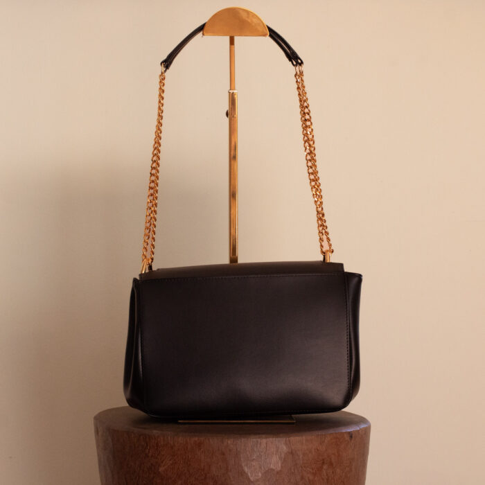 Dos Maxi Pâquerette Noir et croco sac végane en toile végétale fabriqué en France – Alénore