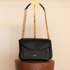 Face Maxi Pâquerette Noir et croco sac végane en toile végétale fabriqué en France – Alénore