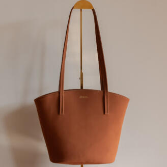 Mini Mimosa Nubuck Cognac sac végane en toile végétale fabriqué en France – Alénore